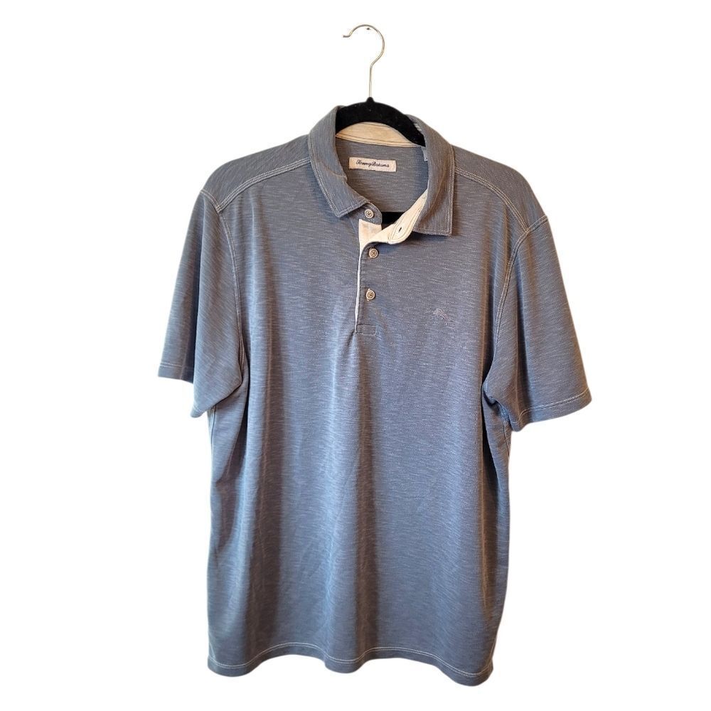 Tommy Bahama Men's Light Grey Modal Polo Shirt Size L